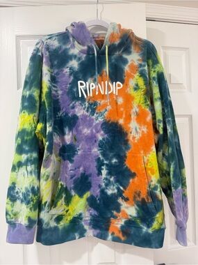Ripndip Teal, Orange & Purple Tie-Dye Hoodie